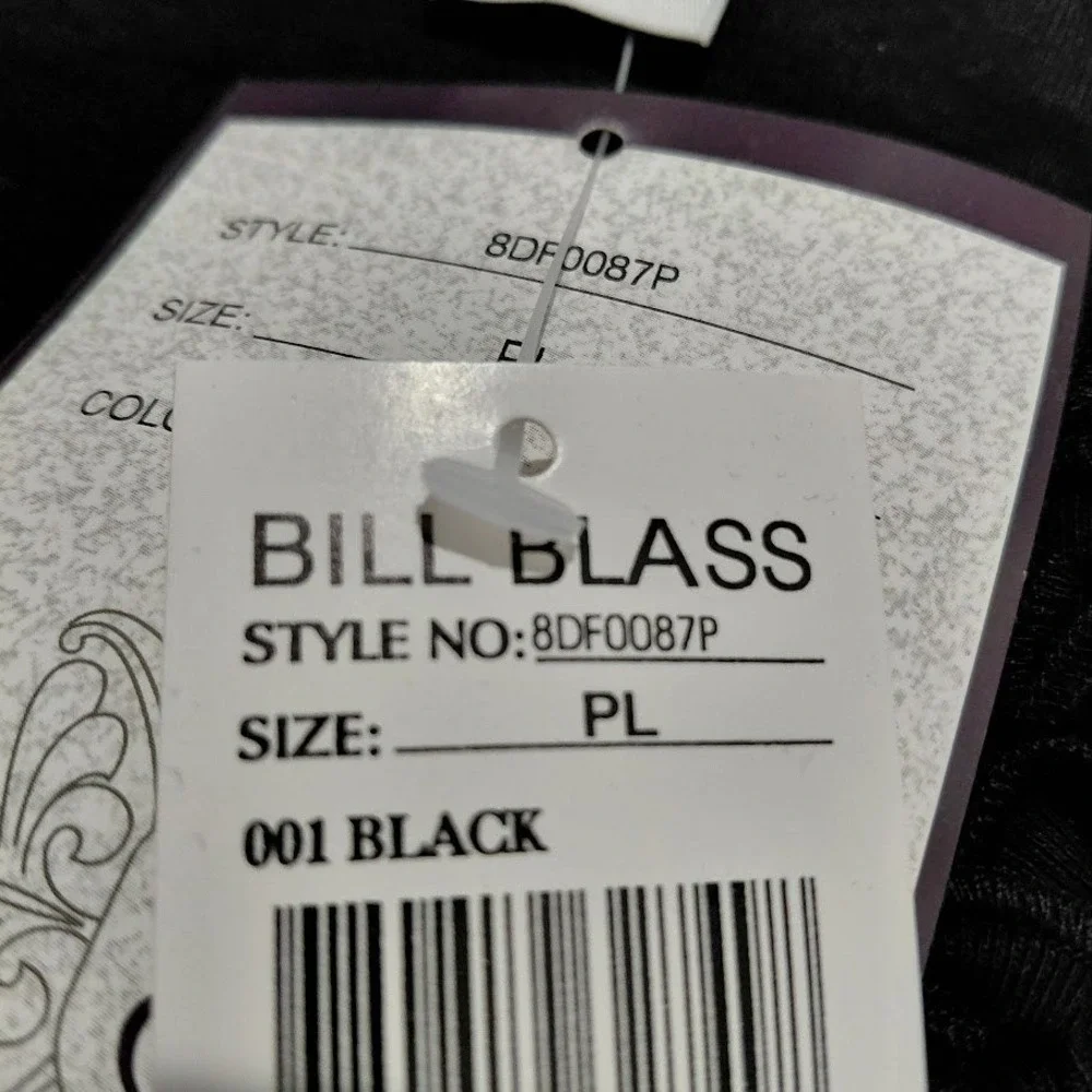 BILL BLASS Womens Black Ruffle V Neck Long Sleeve Top Style 8DF0087P Size PL